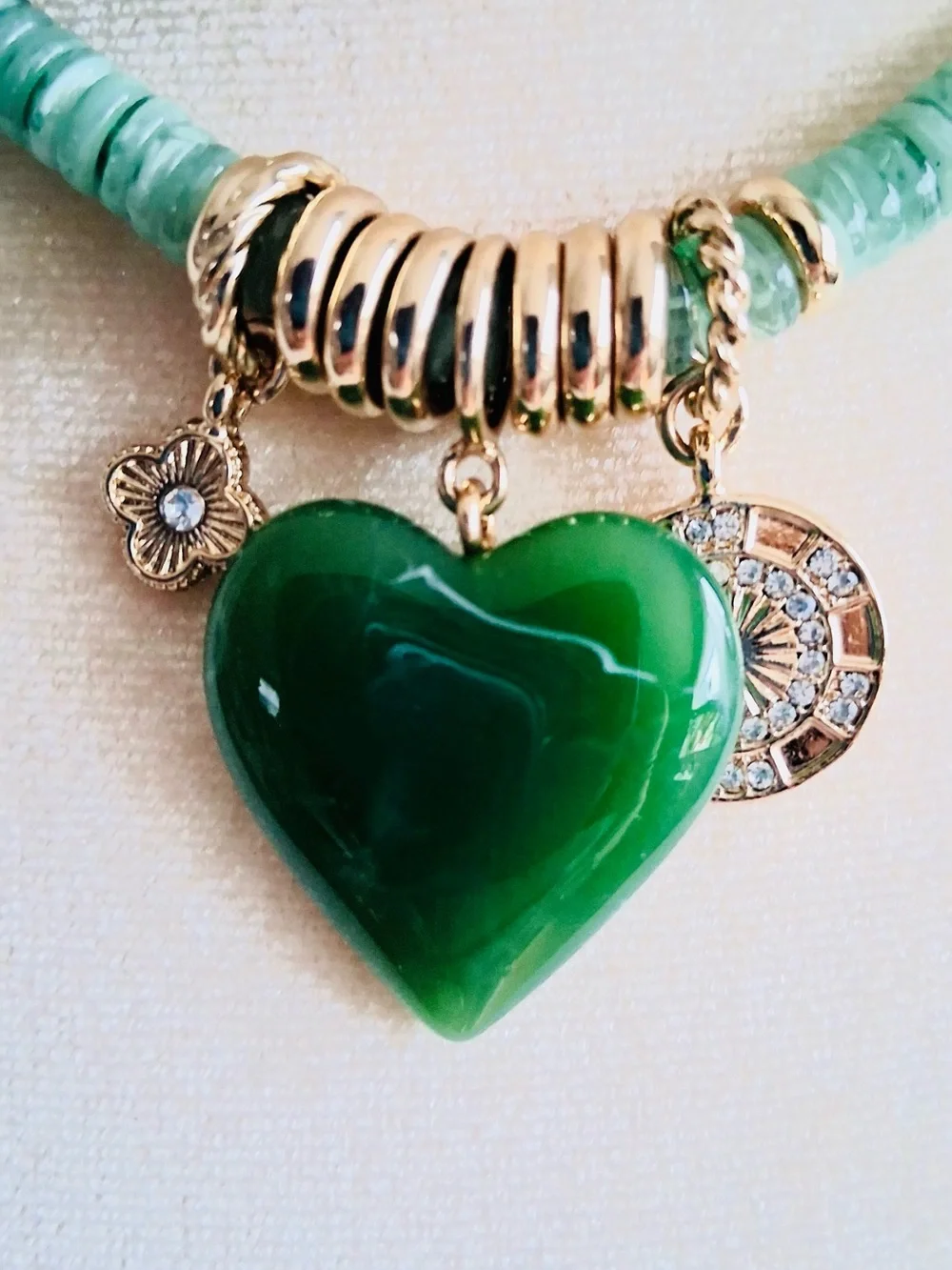 J.CREW BREADED HEART CHARM NECKLACE NEW